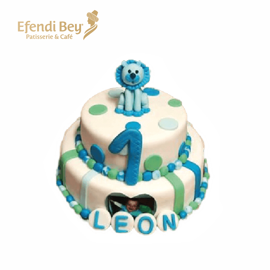 Löwe 1 jahr Torte mit Foto und Name