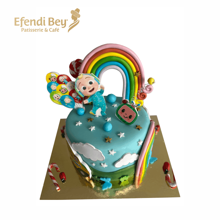 Bunter Regenbogen-Kindergeburtstagskuchen